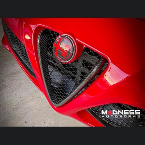 Alfa Romeo 4C Carbon Fiber Badge Cover Kit - Alfa Romeo Logo in Red